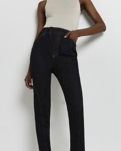Blue high waisted skinny jeans