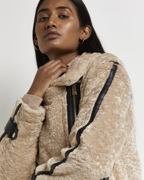 River island shearling store coat