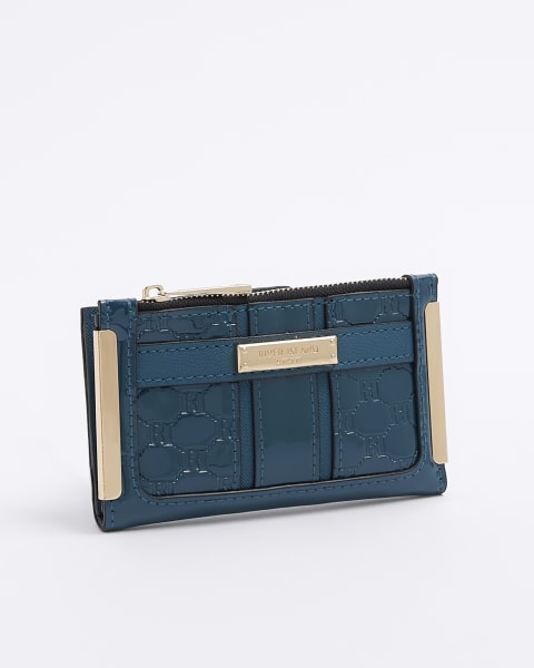 Blue embossed RI purse
