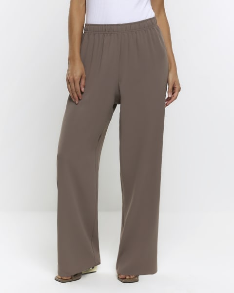 Taupe wide leg Trouser