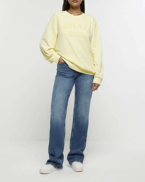 Yellow graphic oversized sweatshirt