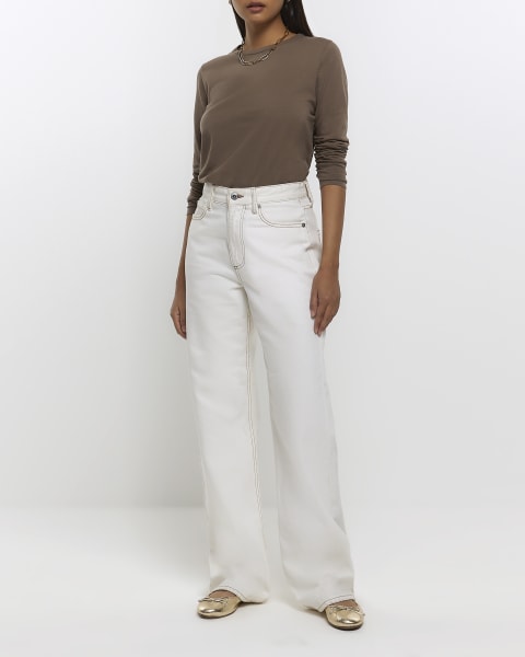 Brown long sleeve top