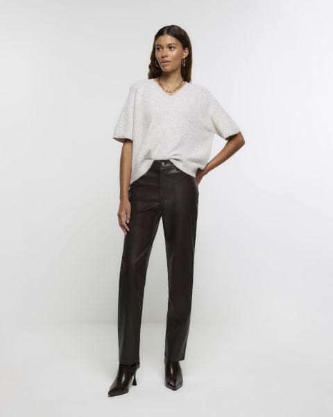 Beige knitted t-shirt
