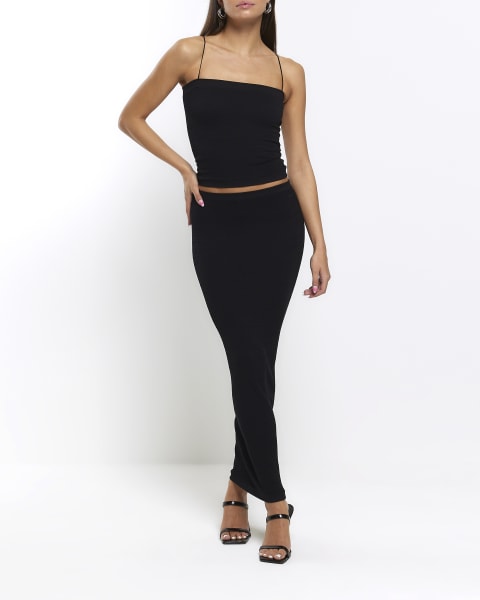 Black seamless cami top