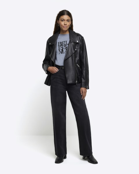 Blue diamante graphic t-shirt