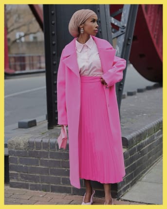 River island pink coat online