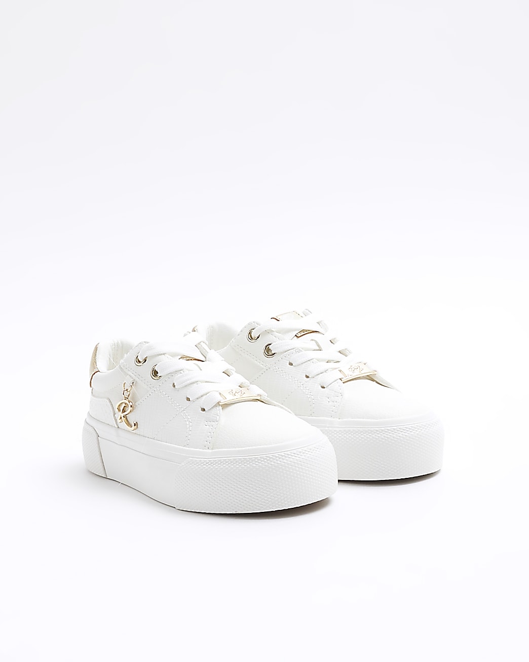 Girls plain store white trainers