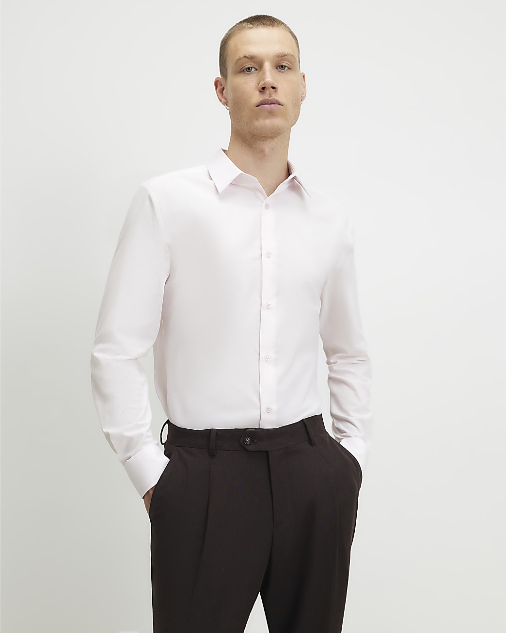 Mens Pink Slim Fit Shirt