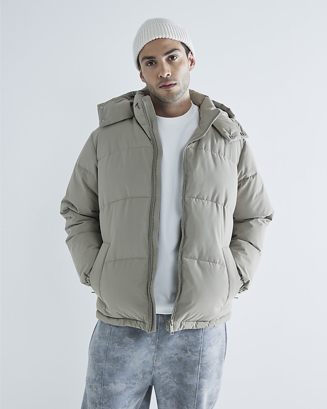 Men s Puffer Jacket Men s Padded Jacket River Island