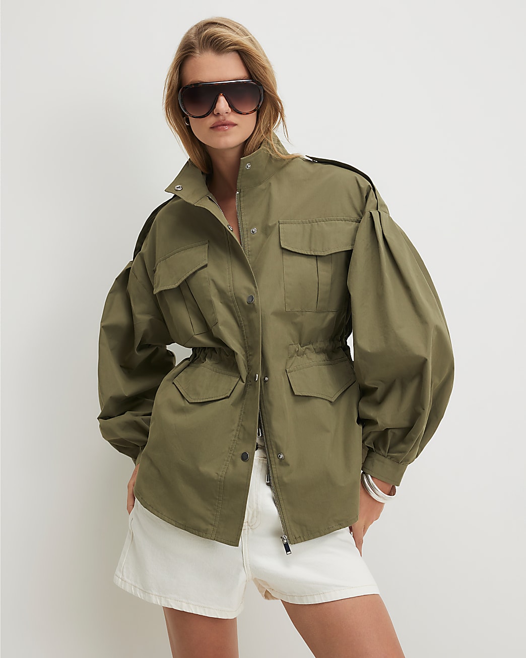 Womens Khaki Femme Utility Jacket