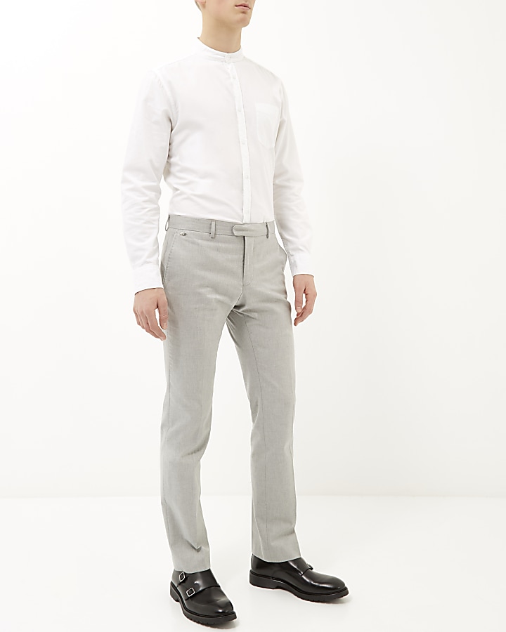Light grey slim trousers