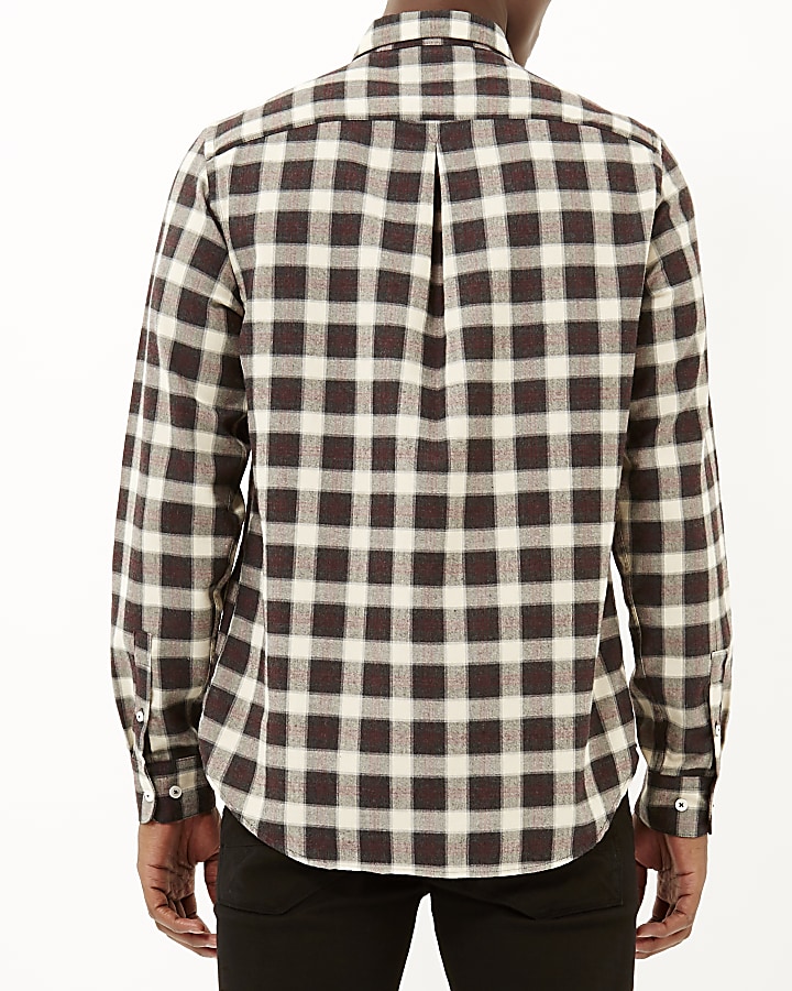 Brown check soft flannel shirt