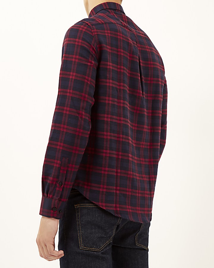 Red check soft flannel shirt