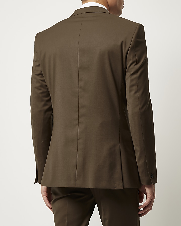 Brown skinny suit jacket