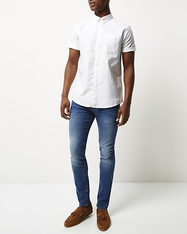 White short sleeve Oxford shirt
