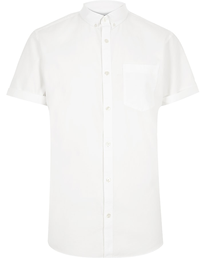 White short sleeve Oxford shirt