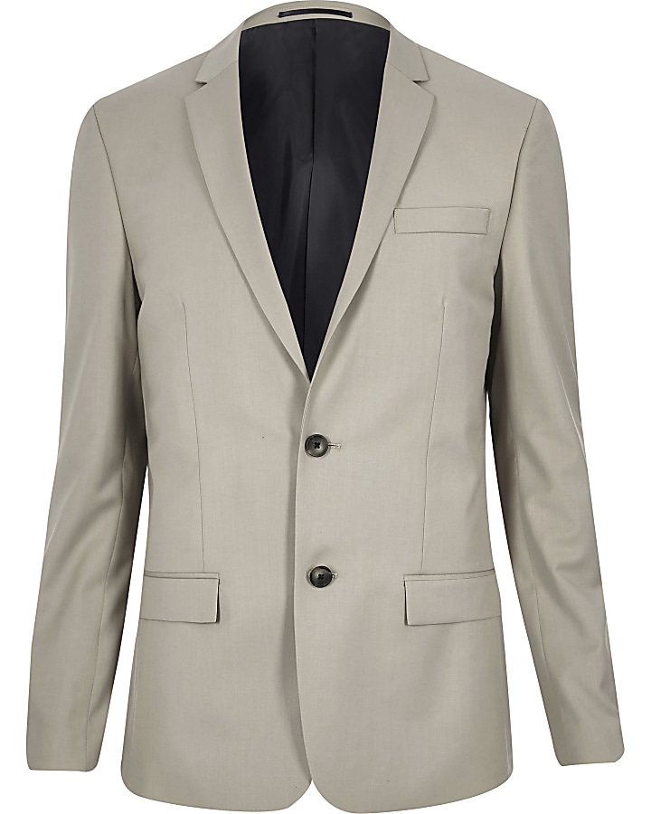 Beige skinny suit jacket