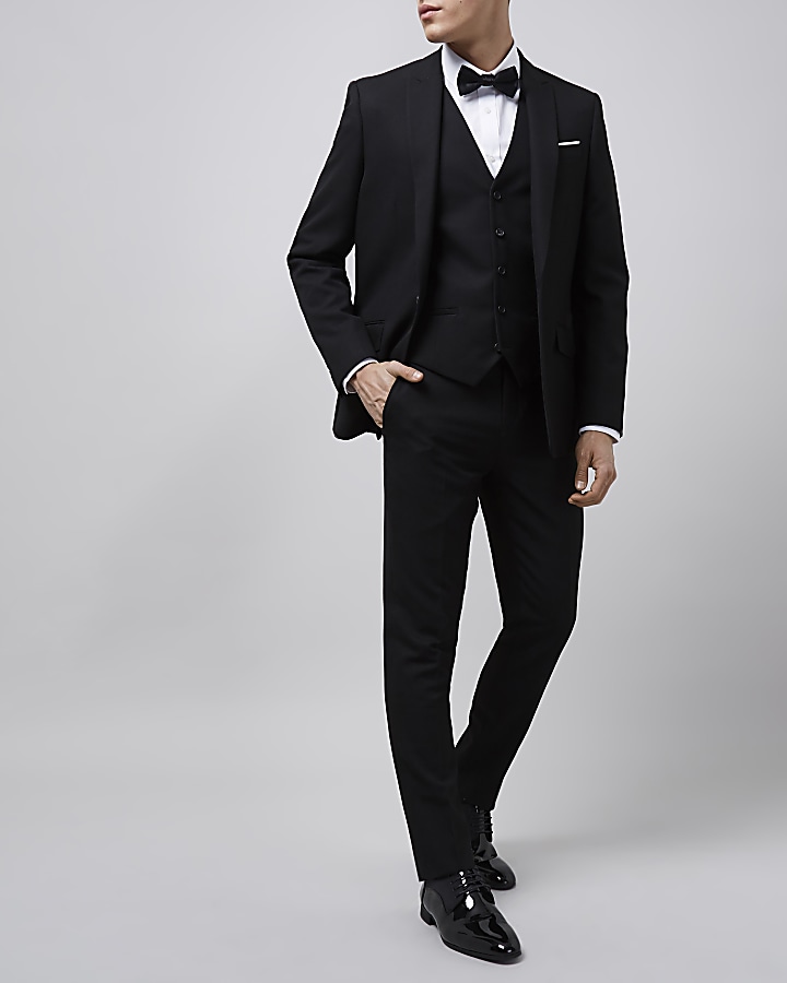 Black slim suit trousers