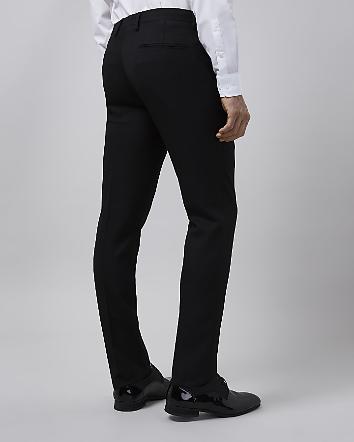 Black slim suit trousers