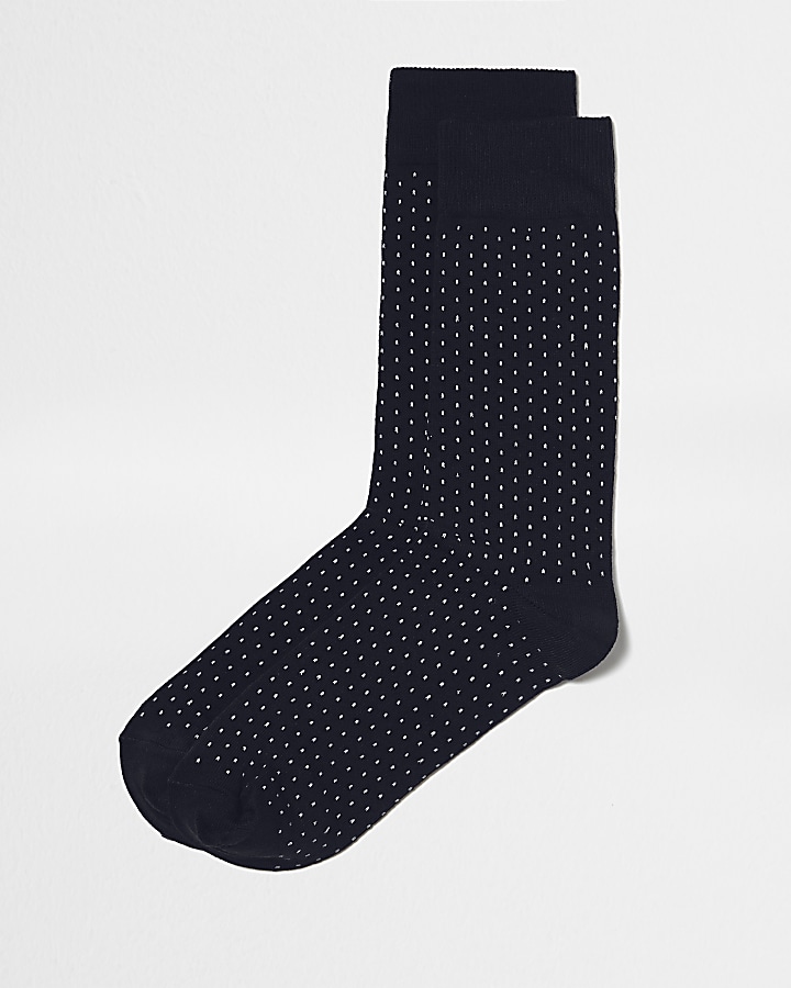 Navy polka dot socks