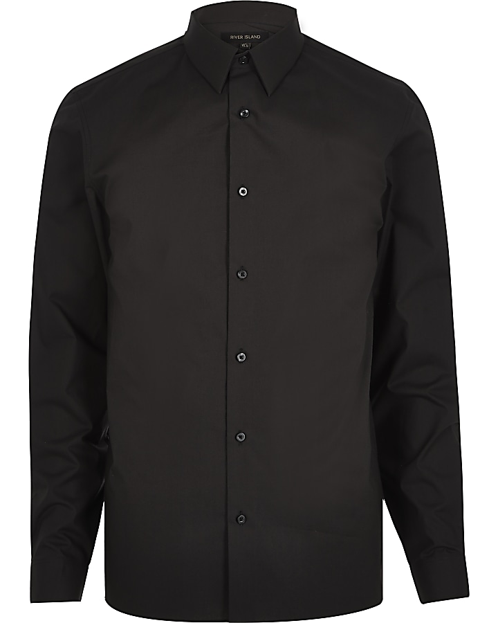 Black smart slim fit shirt