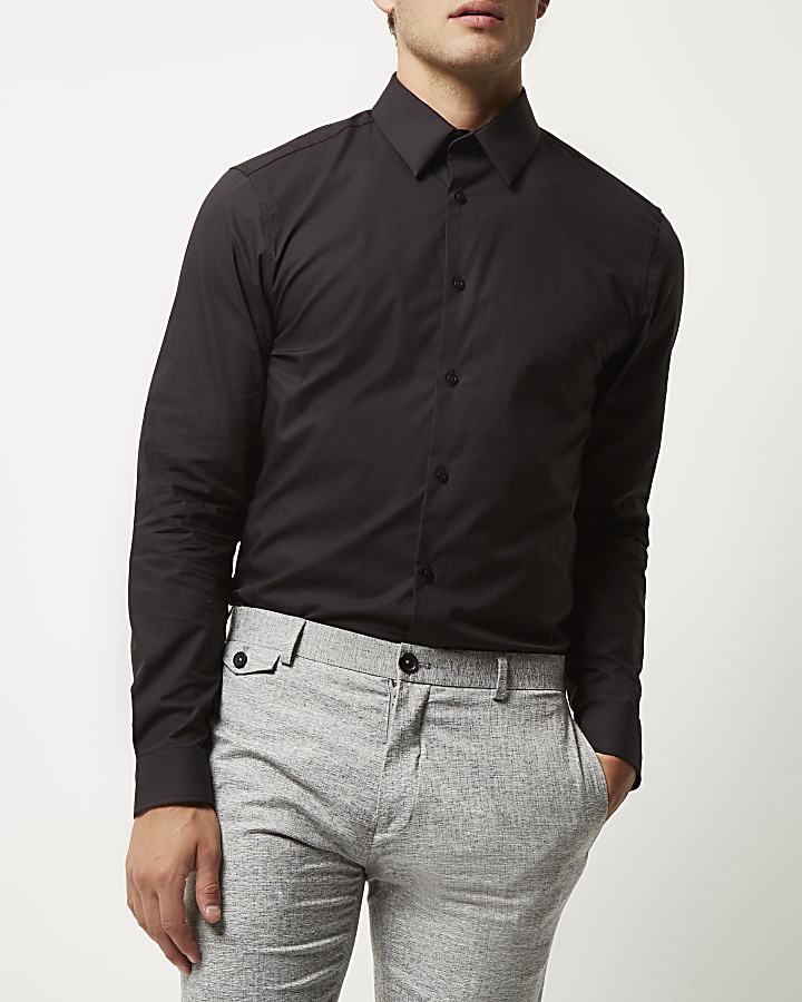 Black smart slim fit shirt