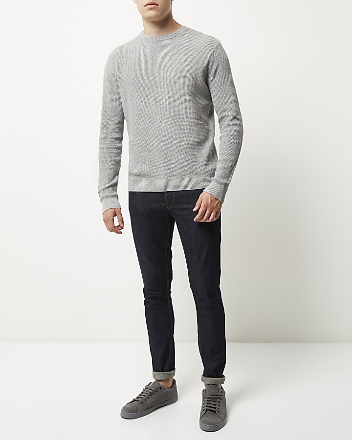 Grey textured jumper