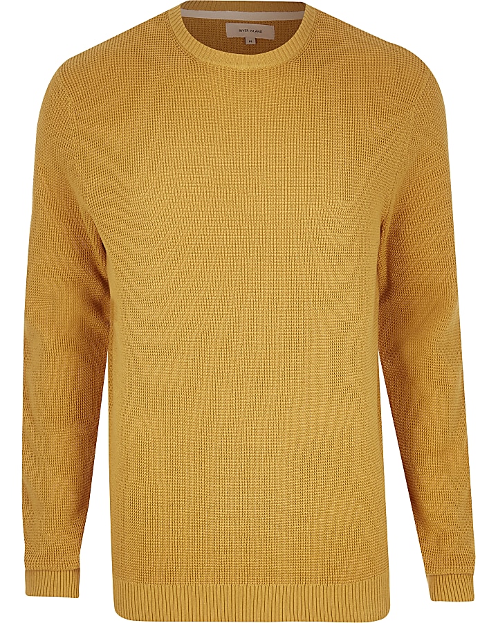 Dark yellow textured jumper