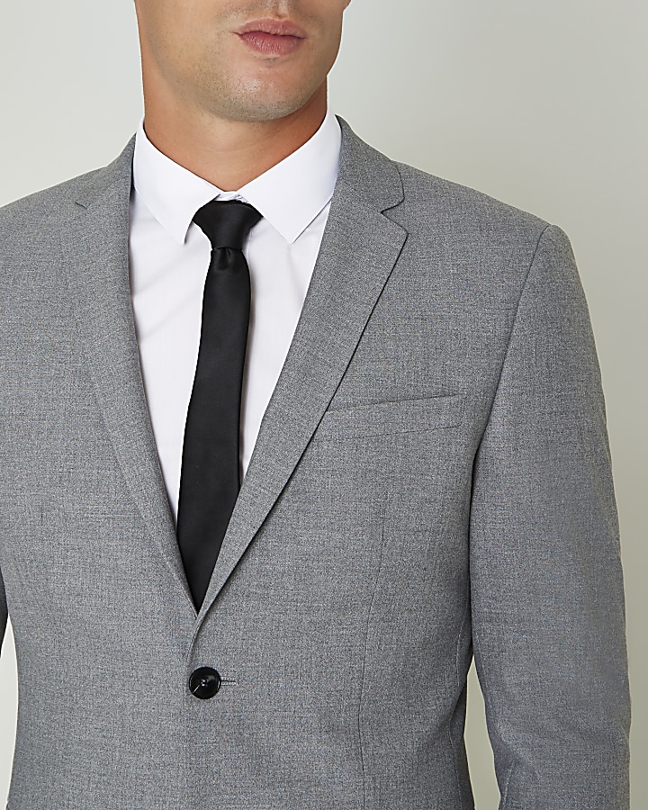 Grey super skinny fit suit jacket