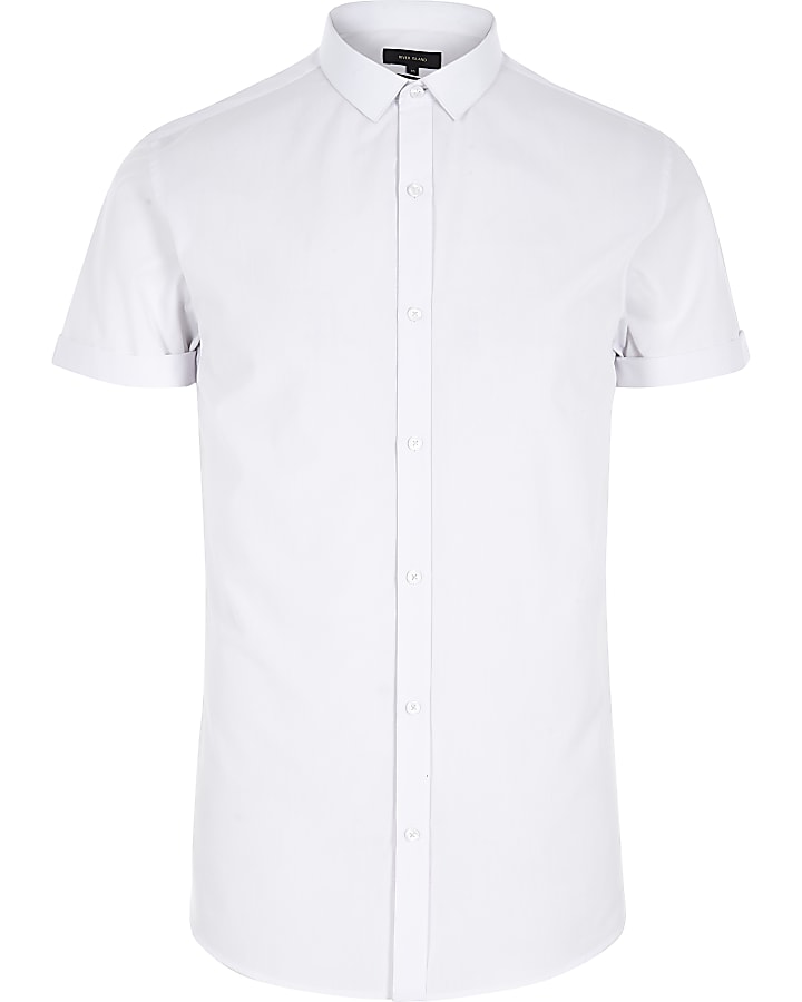 White short sleeve slim fit shirt