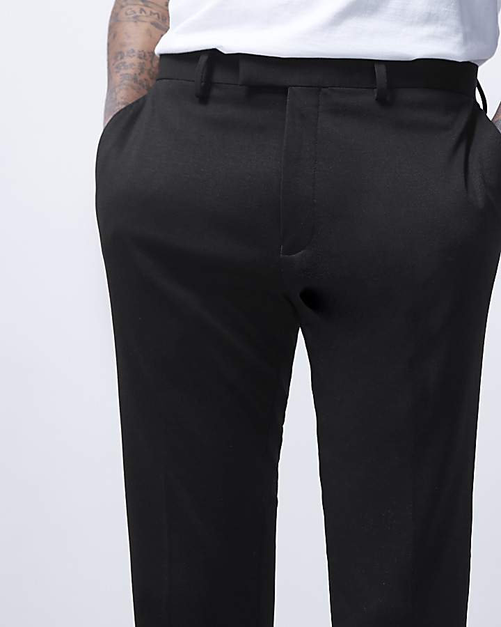 Black jersey skinny fit trousers