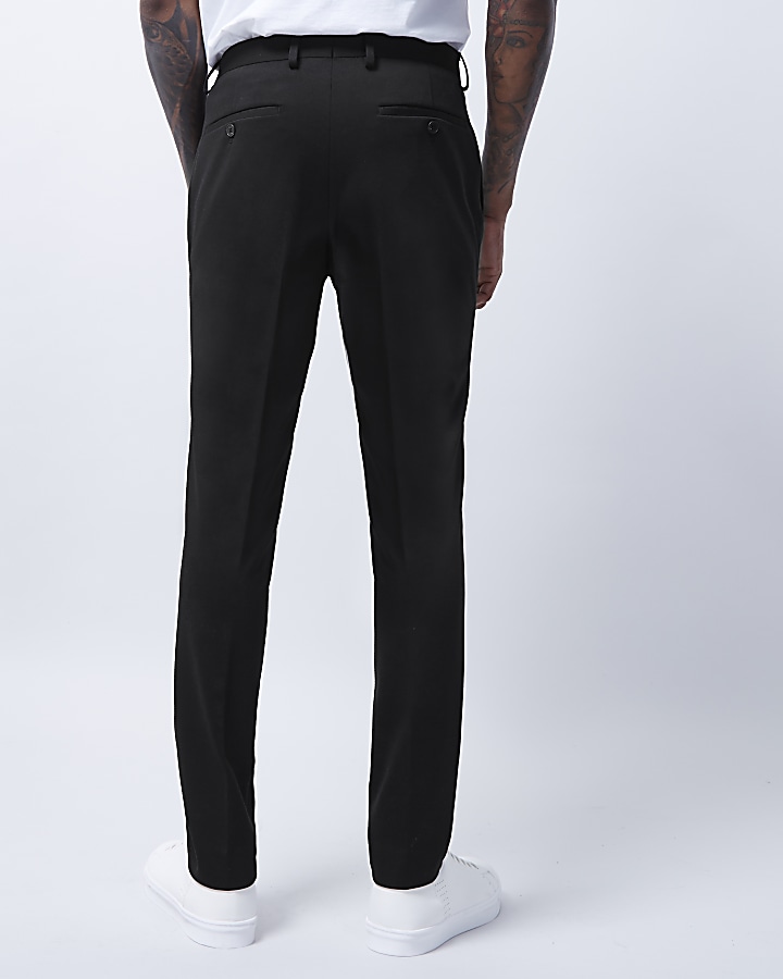 Black jersey skinny fit trousers