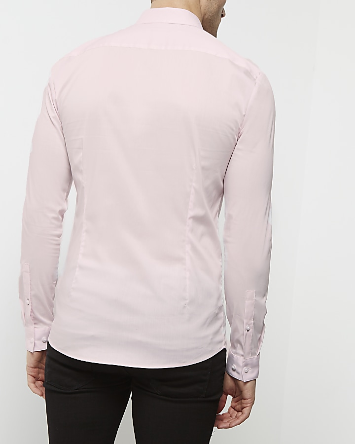 Pink smart muscle fit shirt