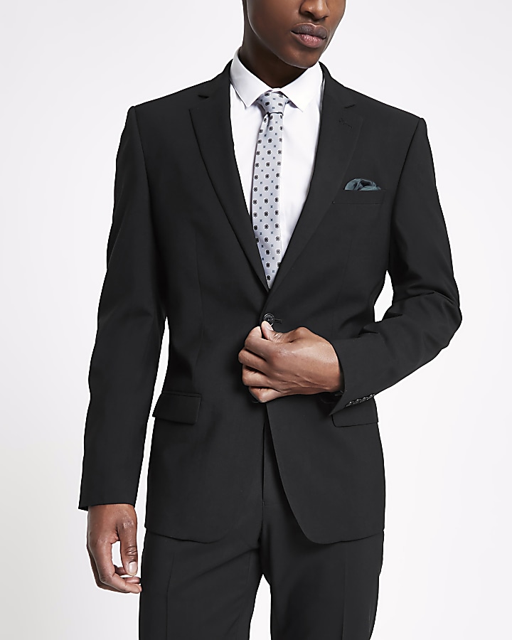 Black tailored fit suit jacket