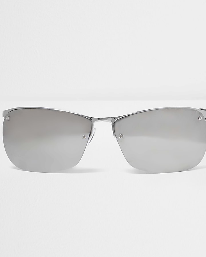 Silver tone sporty sunglasses