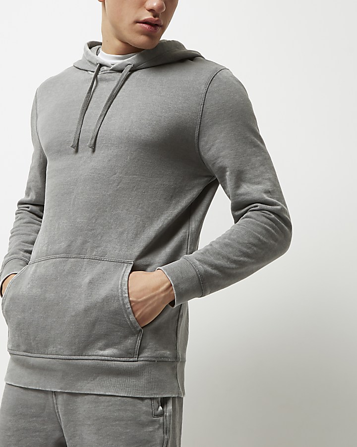 Grey burnout hoodie