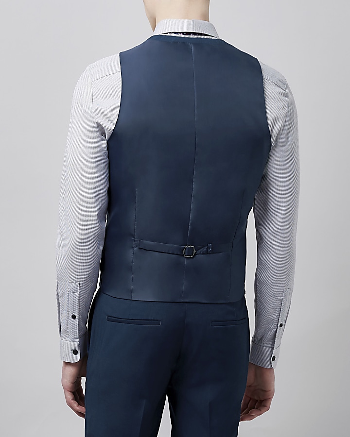 Blue suit waistcoat