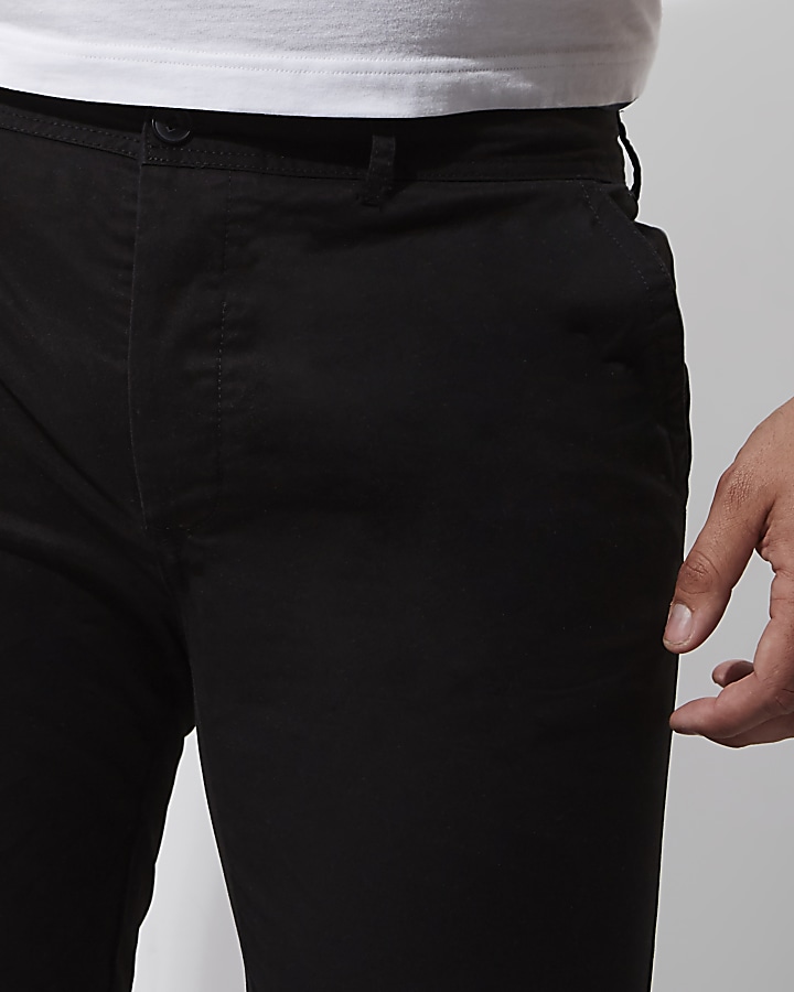 Big and Tall black skinny fit chinos