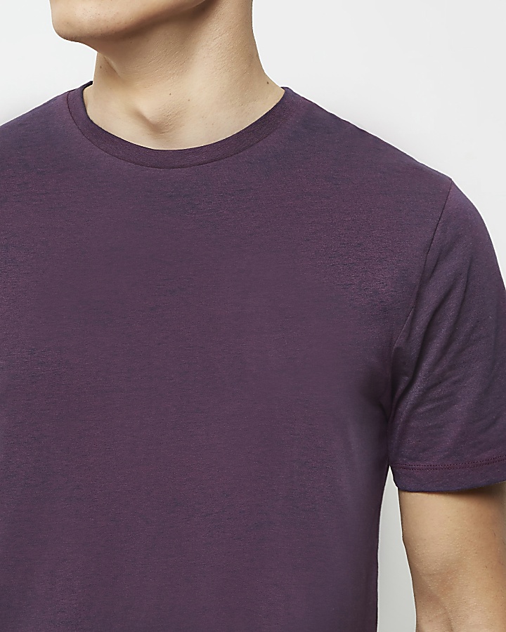 Purple burnout slim fit T-shirt