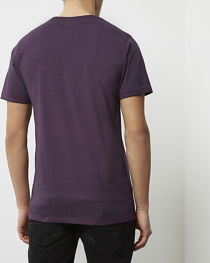 Purple burnout slim fit T-shirt