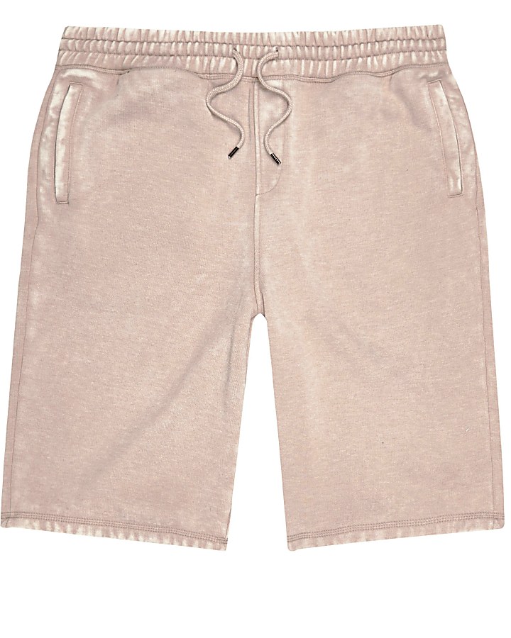 Pink burnout jogger shorts