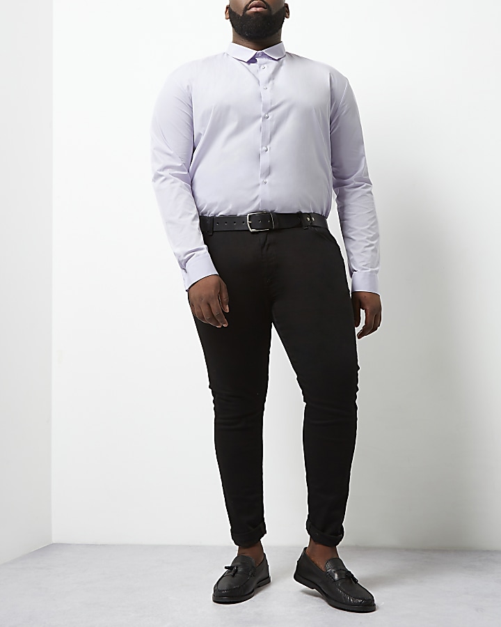 Big and Tall purple slim fit smart shirt