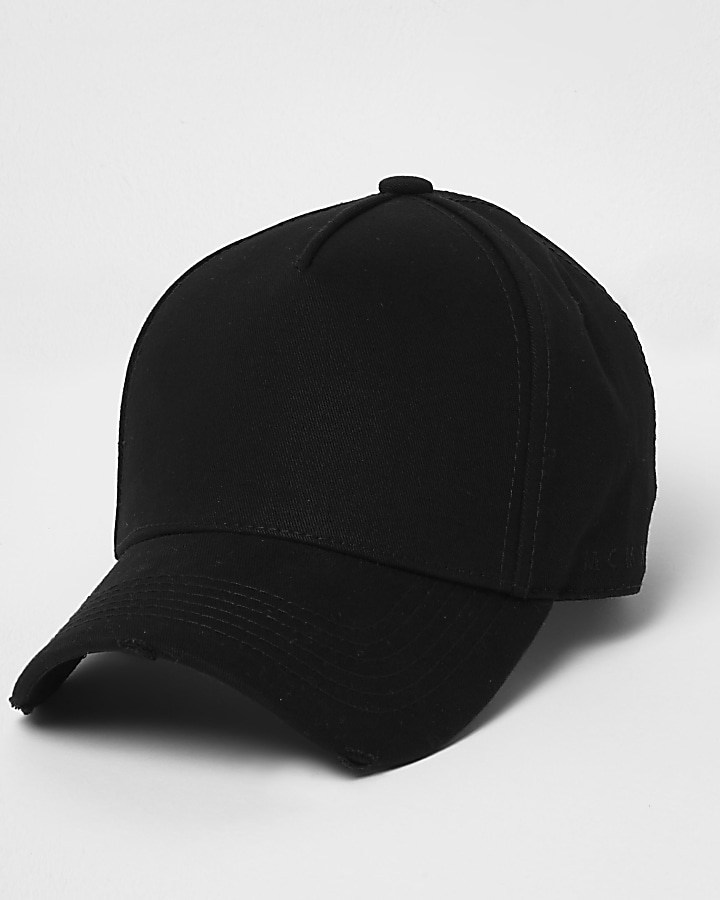 Washed black baseball cap