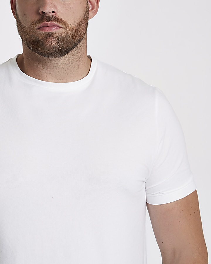 Big and Tall white muscle fit T-shirt