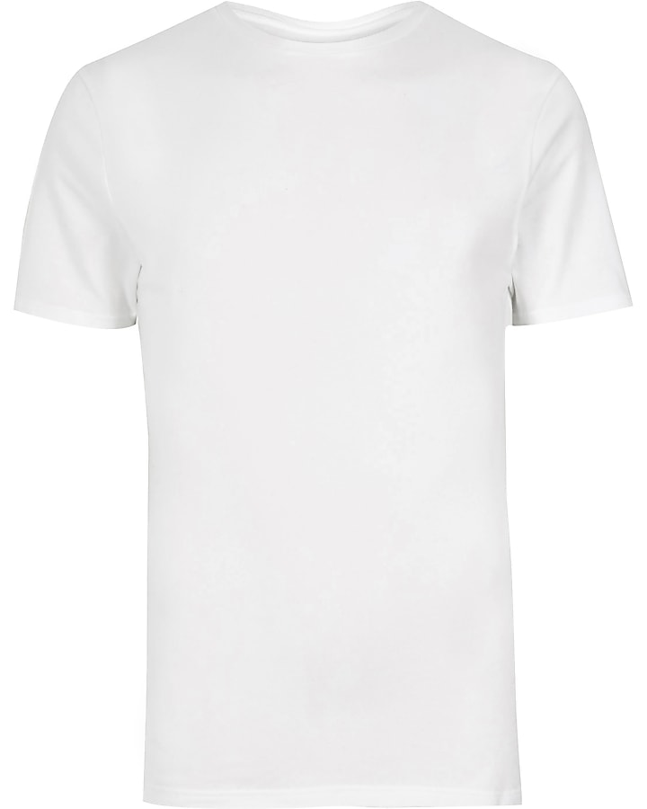 Big and Tall white muscle fit T-shirt