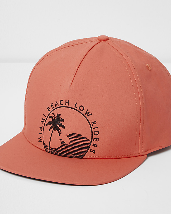 Orange 'Miami Beach' flat peak cap