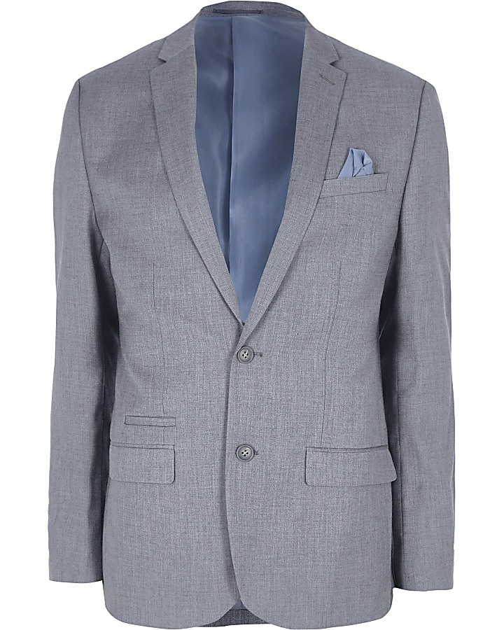 Light blue slim fit suit jacket