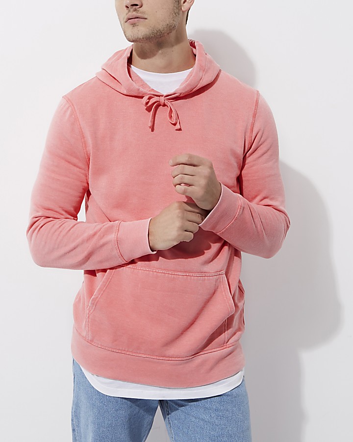 Pink burnout jersey hoodie