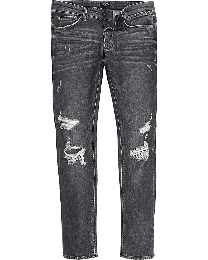 Black ripped Sid skinny jeans