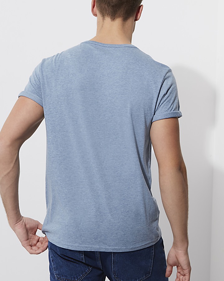 Blue marl pocket T-shirt
